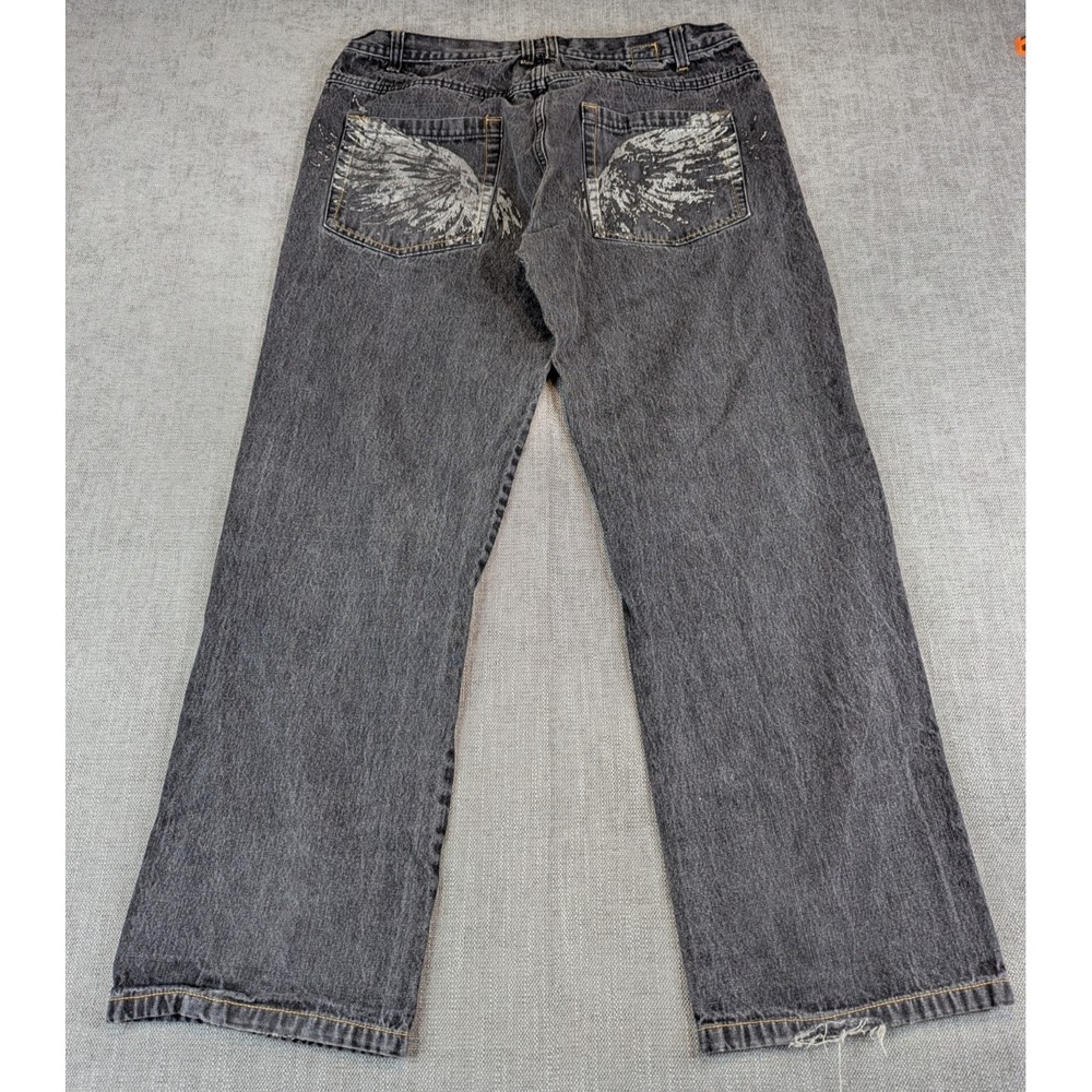 Karl Kani Gold Jeans Mens 38x34 (36X31) Distressed Baggy Loose Denim Y2K Hip Hop - Picture 3 of 12